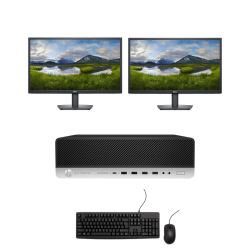 Pack Elitedesk 800 G3 SFF + 2 x 24" E2422H IPS LED i5-6500 8 Go RAM 256 Go SSD