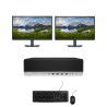 Pack Elitedesk 800 G3 SFF + 2 x 24" E2422H IPS LED i5-6500 8 Go RAM 256 Go SSD