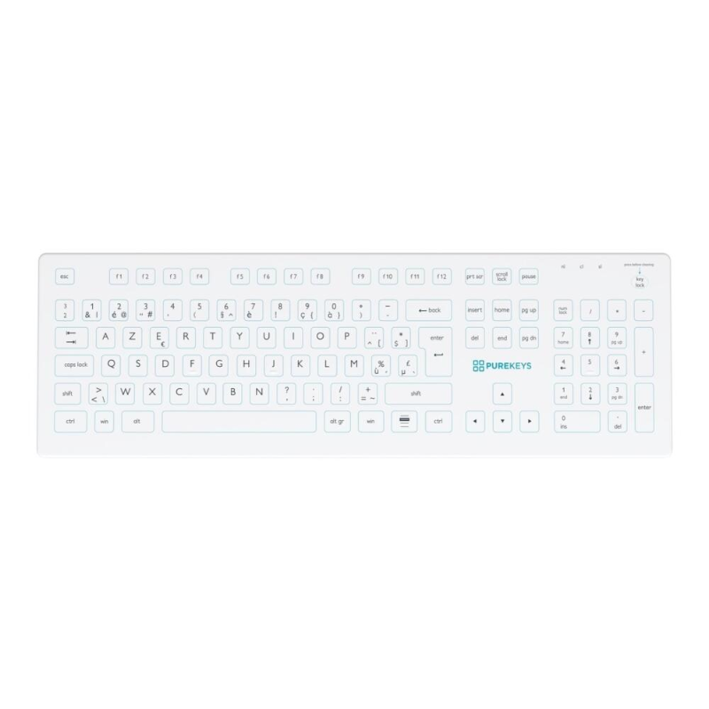 Medicinsk tastatur Purekeys Azerty Silicone Wireless PK-KRF