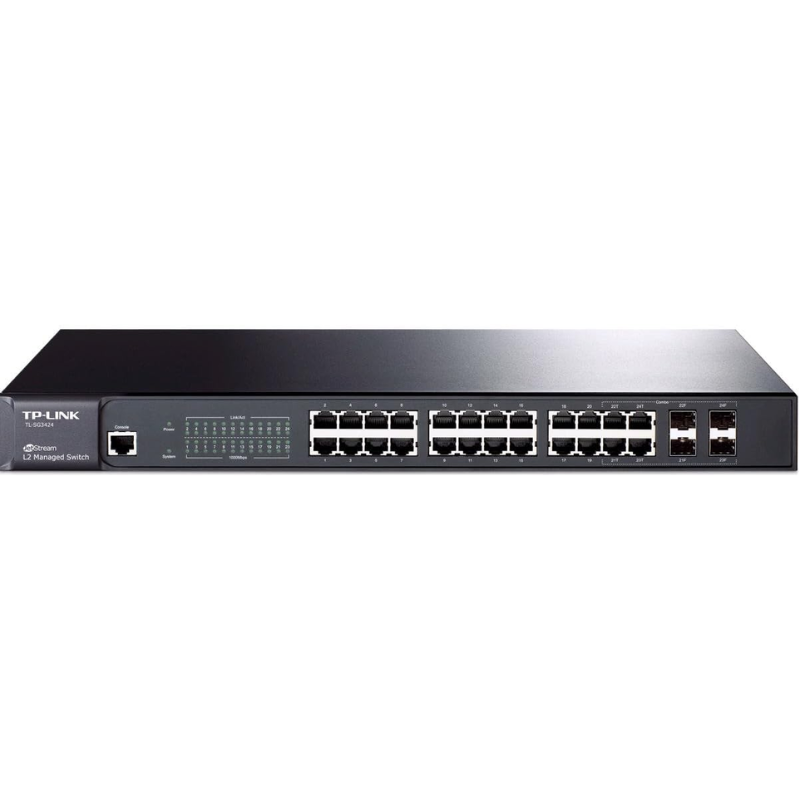 TP-Link TL-SG3424 Switch Administrable Niveau 2 avec 24 Ports Gigabit (4 Ports SFP, Rackable)