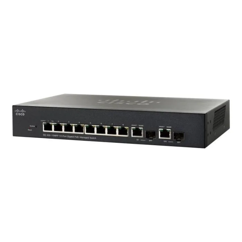 Cisco SG300-10 Switch manageable 8 Ports Gigabit PoE+ + 2 SFP | Reconditionné