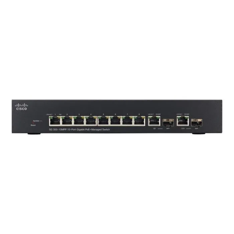 Cisco SG300-10 Switch manageable 8 Ports Gigabit PoE+ + 2 SFP | Reconditionné