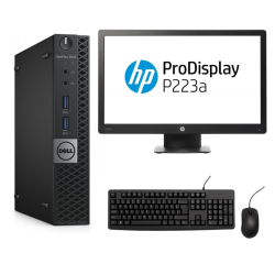 Pack Dell Optiplex 3040 Micro + HP 22" FHD | i3 | 4 Go RAM | 128 Go SSD | Windows 11 | Wi-Fi