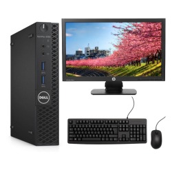 Pack Dell Optiplex 3050 Micro + HP 22" LED | i3 | 4 Go RAM | 128 Go SSD | Windows 11 | Wi-Fi