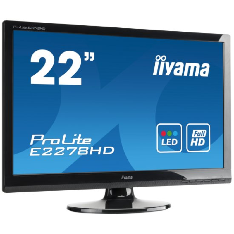 Écran PC iiyama ProLite E2278HD 21,5 pouces Full HD LED reconditionné vue de face