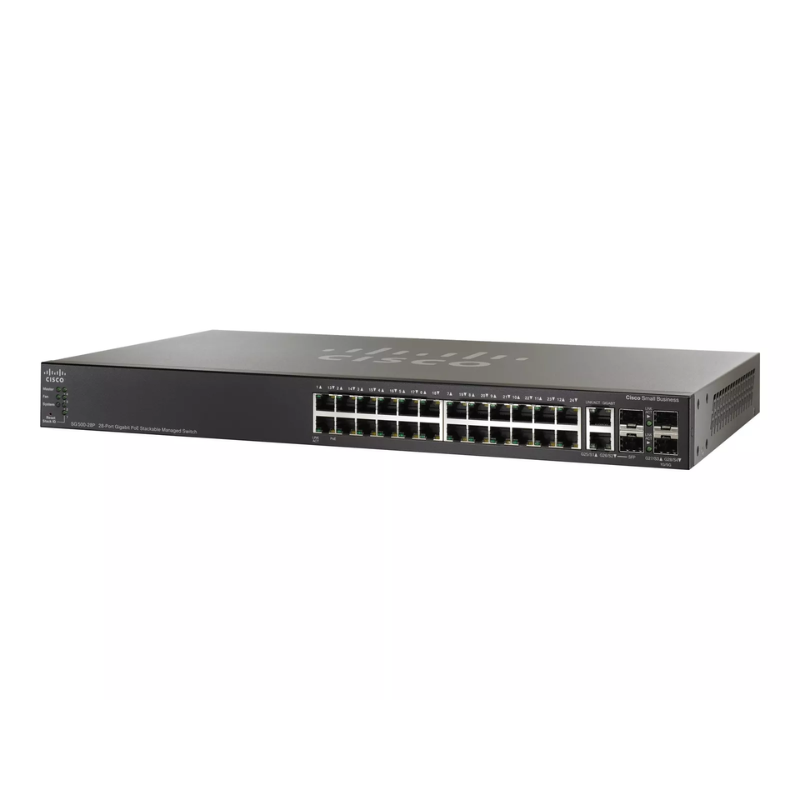 Cisco SG500-28P K9 vue arrière connectique
